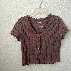 Brown Crop sweater top